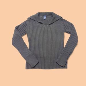 Y2K VTG GAP Charcoal Ribbed Knit Pullover sz S
